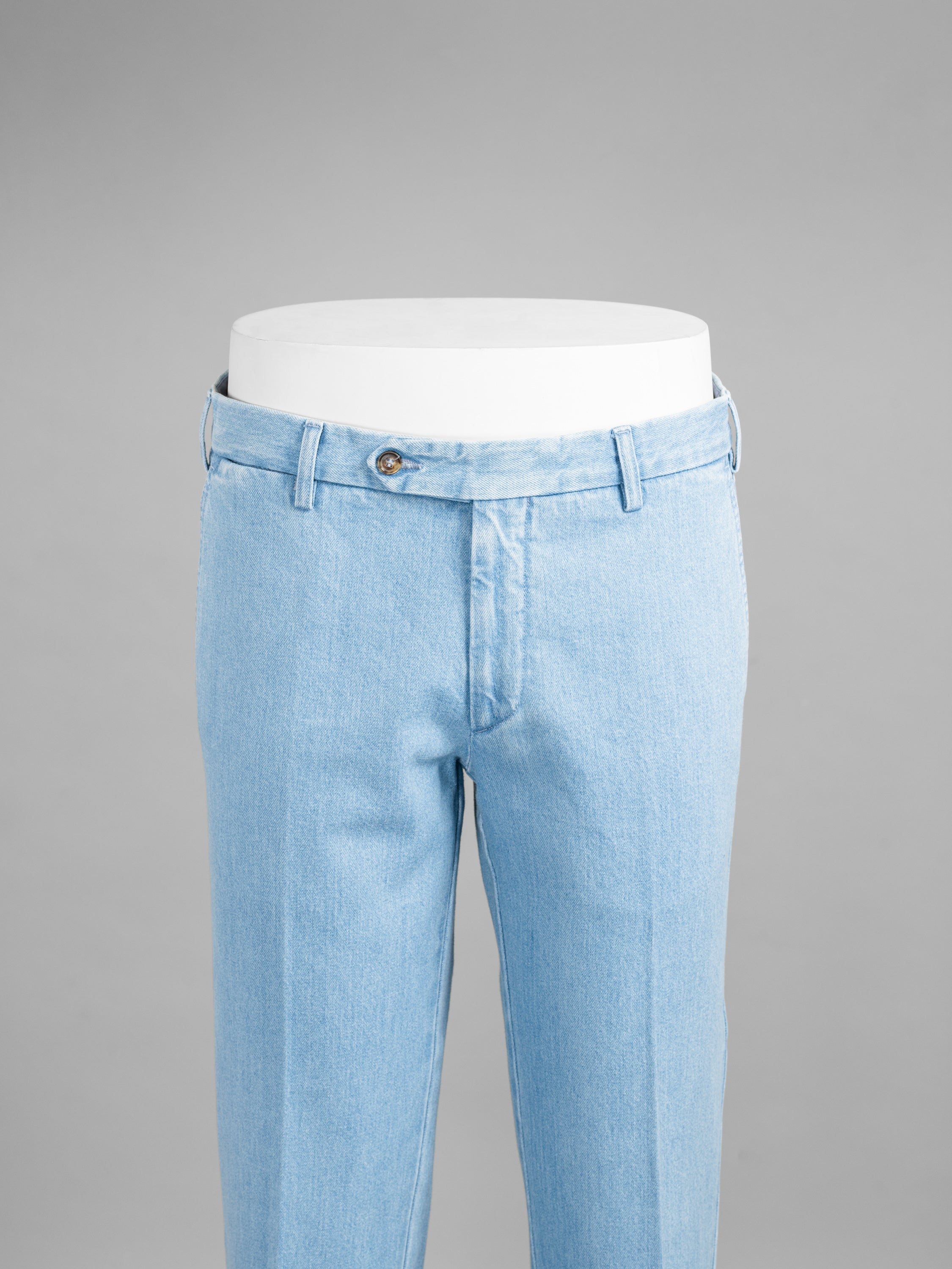 Pantaloni sportivi in denim di cotone azzurro